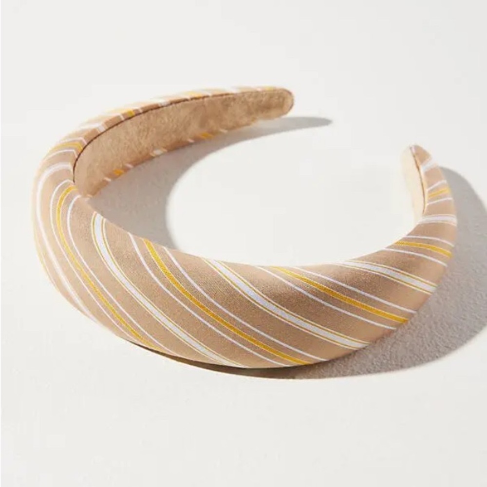 J Crew Striped Tan Headband NWOT